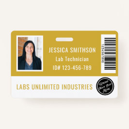 Foto ID Senf Gelbes Abzeichen Ausweis