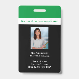 Foto "Id Teacher" Abzeichen für Schulmitarbeiter Ausweis