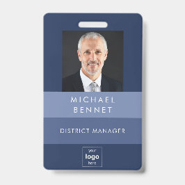 Foto-ID von Simple Blue Stripes Ausweis