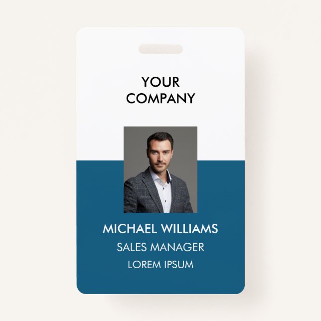 Foto ID white Blue White Abzeichen Ausweis (Vorderseite)