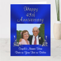 FOTO, Ihre TEXT Sapphire Wedding Anniversary Card
