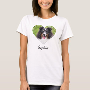 Foto Ihres Haustieres in Herzform mit individuelle T-Shirt