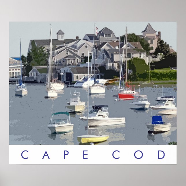 Foto Illustration Cape Cod Harbor Poster (Vorne)