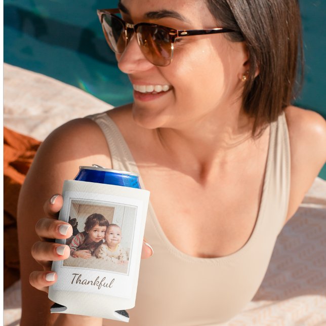 Foto im Polaroidstil - Danke und gesegnet Dosenkühler (Von Creator hochgeladen)