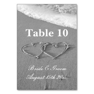 Foto im Sand zeichnend Hochzeit am Strand Tischnummer
