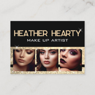 Foto Image Template Luxury Gold Glitzer Stars Visitenkarte