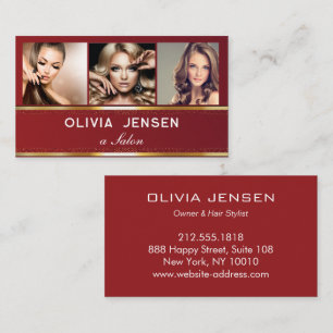 Foto Image Template Luxus Golden Beauty Salon Visitenkarte