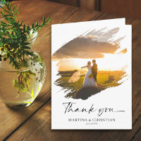 Foto in Brush Form Hochzeit Danke geklappte Karte