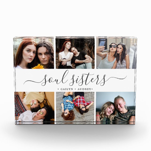 Foto in Glass Block Soul Sisters Best Friends (Vorderseite)