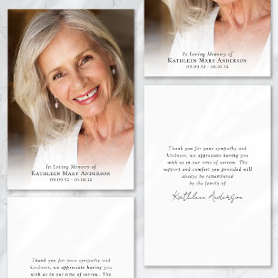 Foto in Love Memory Beerdigung Beileid Vielen Dank Karte