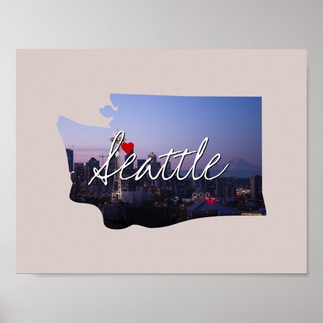 Foto in Washington Staat und Ortsname Poster (Vorne)