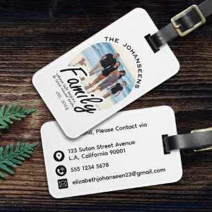 Foto Individuelle Name Einfach Schwarz/Weiß Gepäckanhänger