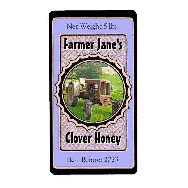 Foto Insert Lavender Blue Honey Jar Adressaufkleber (Vorne)