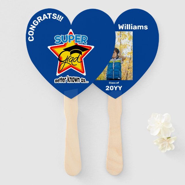 Foto-Jahr für Super Grad-Herz-Bearbeitung Fächer (Vorne und Hinten)