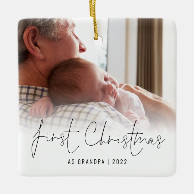 Foto Jahr Weihnachten Großvater Keramikornament (Vorderseite)