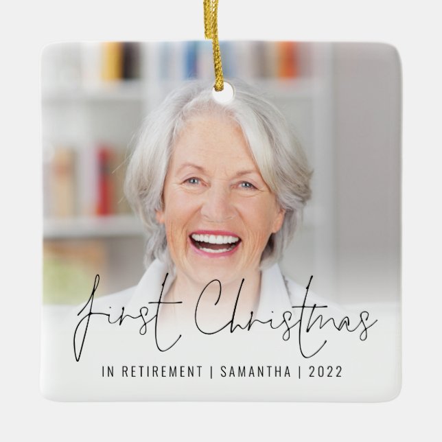 Foto Jahr Weihnachten Weihnachten Sanierung Keramikornament (Vorderseite)