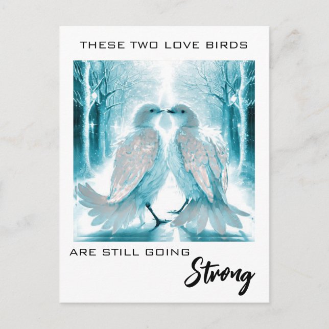 *~* FOTO Jahrestag Absract Love Birds AP54 Postkarte (Vorderseite)