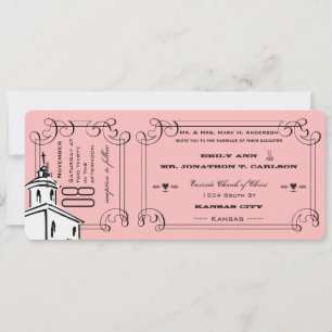 Foto Jeder Farbe Romantische Kapelle Ticket Hochze Einladung