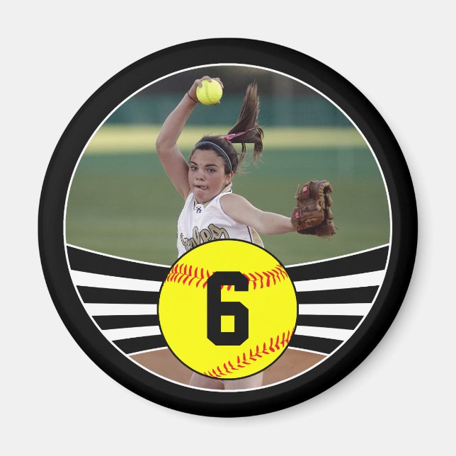 Foto & Jersey Nummer Fastton Softball Magnet (Vorne)