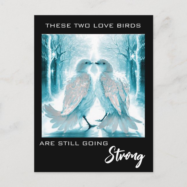 *~* FOTO Jubiläum AP54 Absract Love Birds Postkarte (Vorderseite)