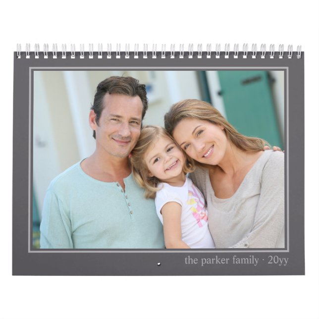 Foto-Kalender 2024 mit Bild pro Monat Grau Kalender (Titelbild)