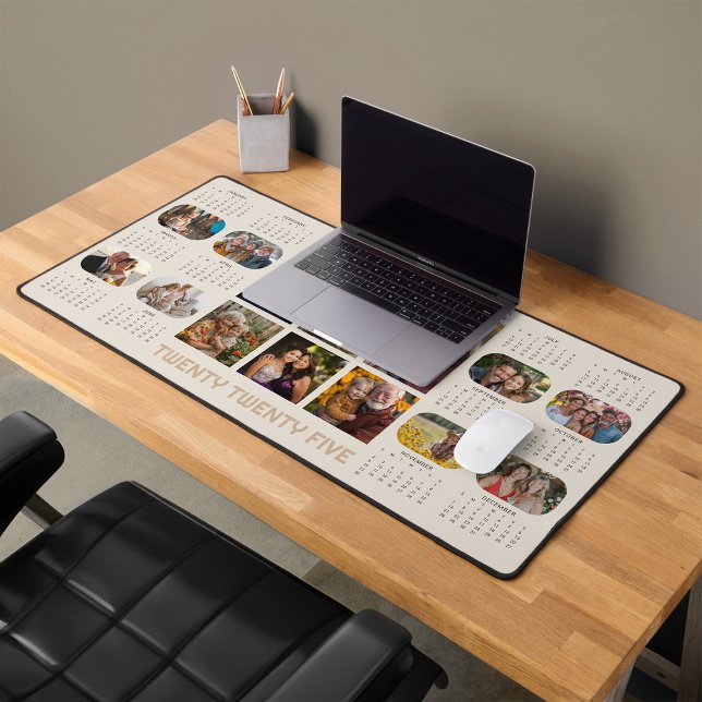 Foto Kalender 2025 Volljahr 14 Fotos Beige Schreibtischunterlage (2025 Desk Mat Photo Calendar from the Personalized Calendars Collection by Darling & May)