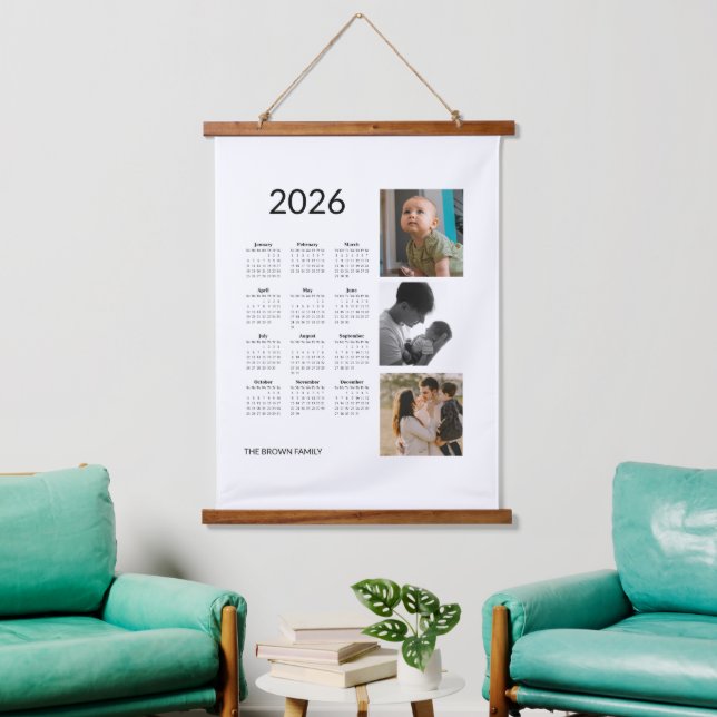 Foto-Kalender 2026 Wandteppich Mit Holzrahmen (Wohnzimmer)