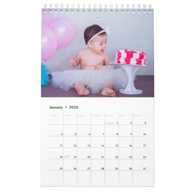 Foto-Kalender | Bearbeitbarer Jahrestext Kalender (Jan 2026)