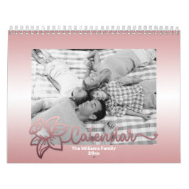 Foto-Kalender der Familie, bearbeitbare Rosegold-B Kalender