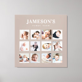 Foto-Kalender des ersten Jahres des Säuglings Leinwanddruck