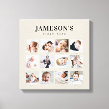 Foto-Kalender des ersten Jahres des Säuglings