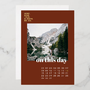 Foto & Kalender   Einfache Typografie Save-the-Dat Folieneinladung