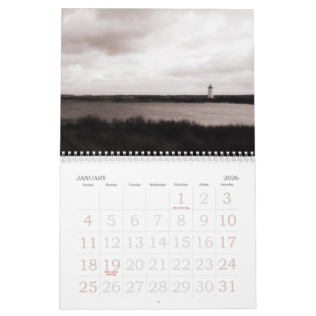 Foto-Kalender Martha's Vineyard Insel-B&W Kalender (Jan 2026)