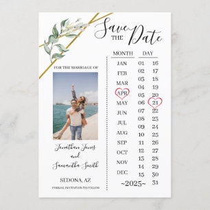 Foto Kalender Save the Date Hochzeit im Grünen Einladung