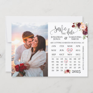 Foto-Kalender Save the Date Marsala Hochzeit Einladung
