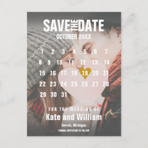 Foto Kalender Save the Date modern Postkarte