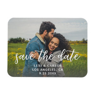 Foto & Kalligrafie 1 Lighter Save the Date Horiz Magnet