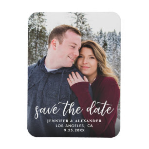 Foto- & Kalligrafie 2 - Dunkler Save-the-Date-Kale Magnet