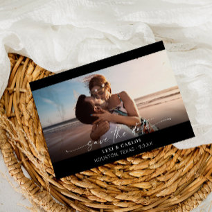 Foto & Kalligrafie 3 Mod Save the Date horizontal Einladung