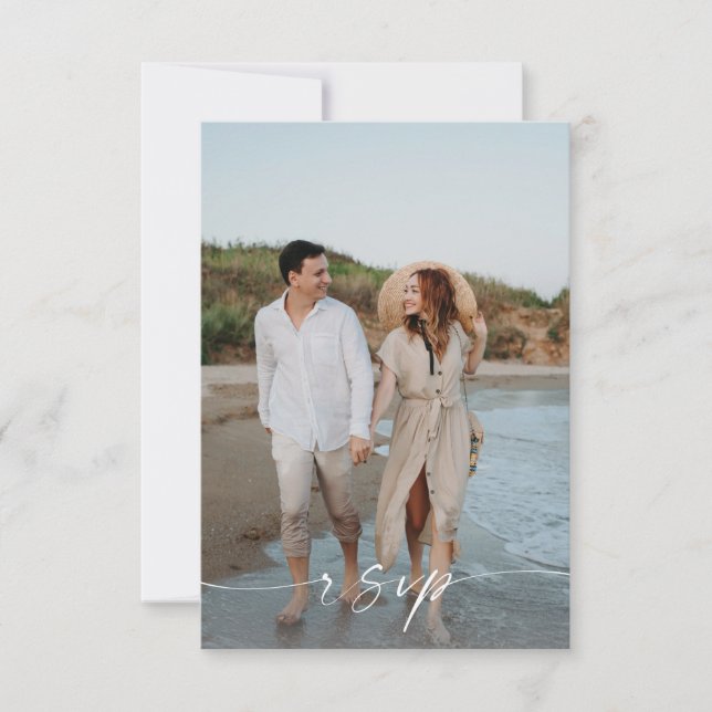 Foto & Kalligrafie 3 Mod Vertikal auf UAWG RSVP Karte (Vorderseite)