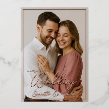 Foto & Kalligrafie Minimalistisches Echtgold Hochz