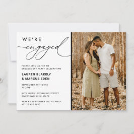 Foto Kalligrafie Wir sind eine Verlobte Engagement Einladung