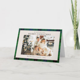 Foto Kariert Rustikaler Tartan Weihnachten Custom Karte