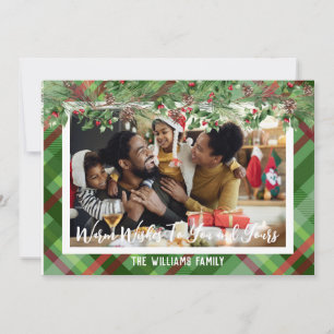 Foto Karierte Personalisierte Weihnachtskarte Urla Einladung