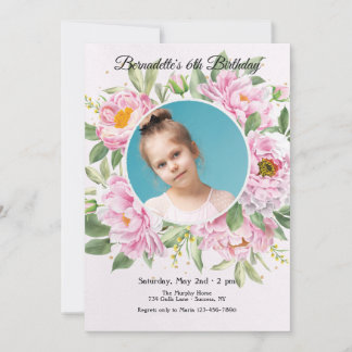 Foto-Karte/Einladung von Peonies Einladung