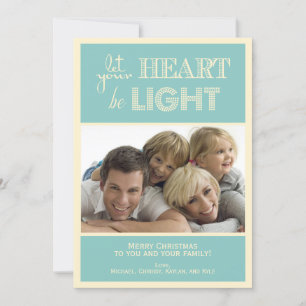 Foto-Karte für aquamarine und cremefarbene Ferien Feiertagskarte