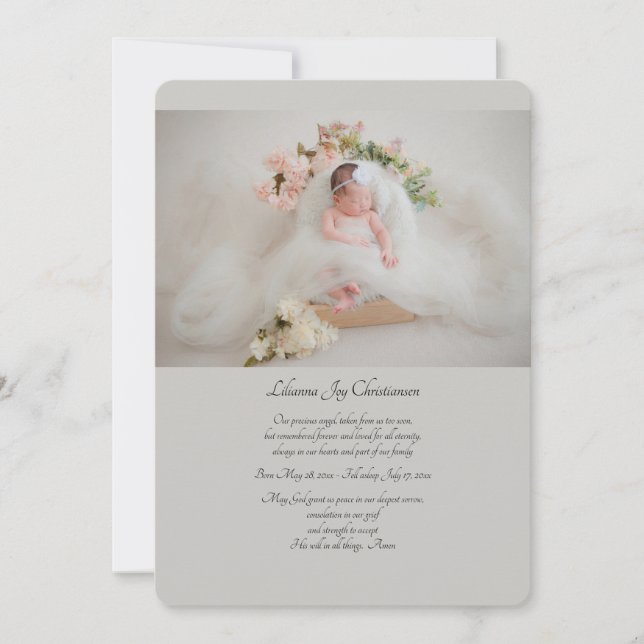 Foto-Karte für das Baby (Sie wählen die Farbe zurü Ankündigung (Vorderseite)