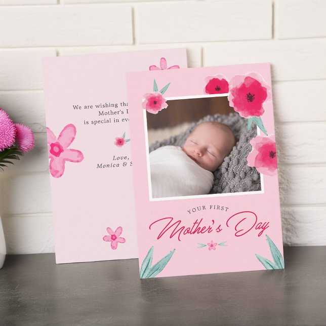 Foto-Karte für die erste Mutter (Your First Mother's Day Photo Flat Card)