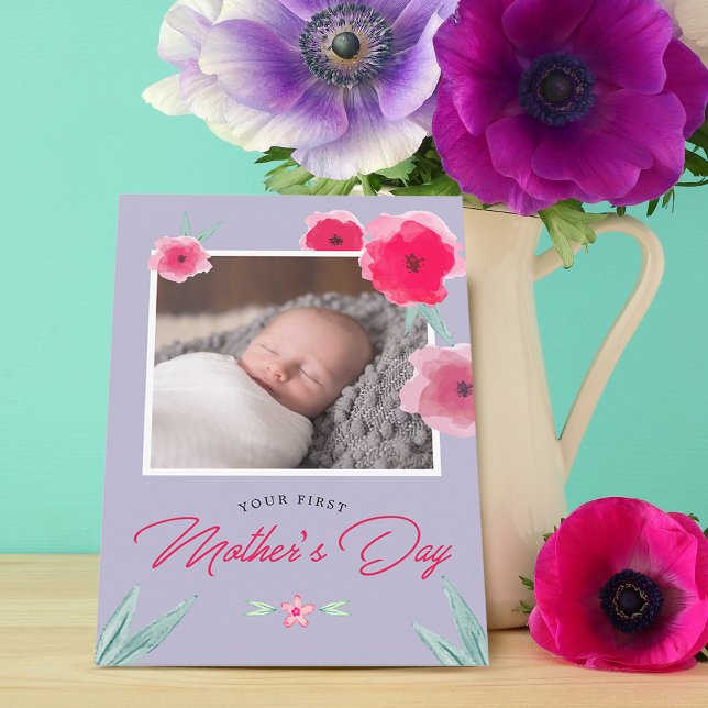 Foto-Karte für die erste Mutter (Your First Mother's Day Photo Flat Card)