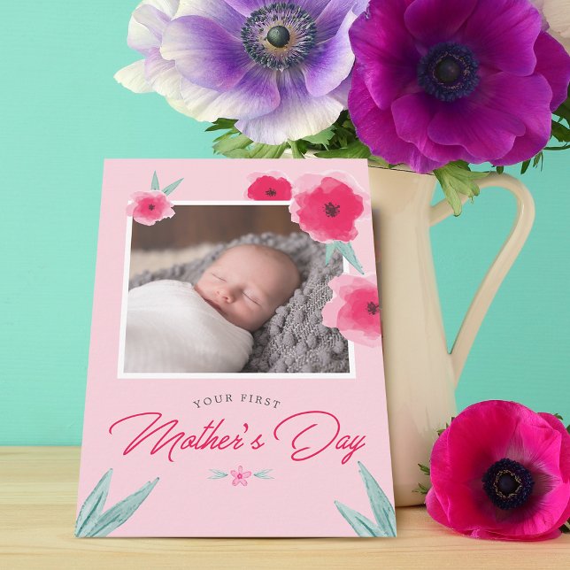 Foto-Karte für die erste Mutter (Your First Mother's Day Photo Flat Card)